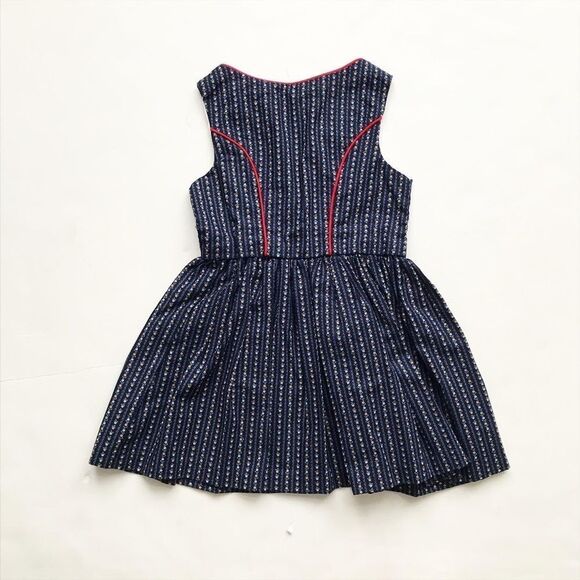 Vintage Navy blue floral stripe dress EUC fits like 2/3T - Picture 1 of 7
